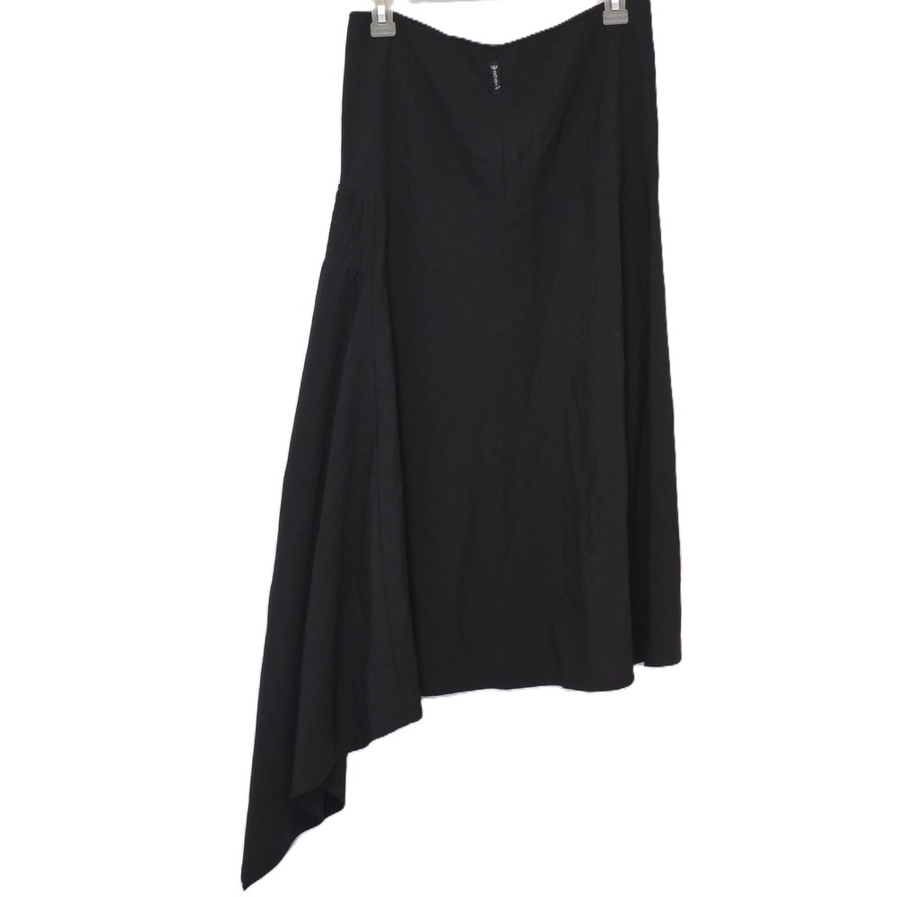 Armani Jeans J.o. Black‎ Asymmetrical High Waist Midi Skirt Women's 6